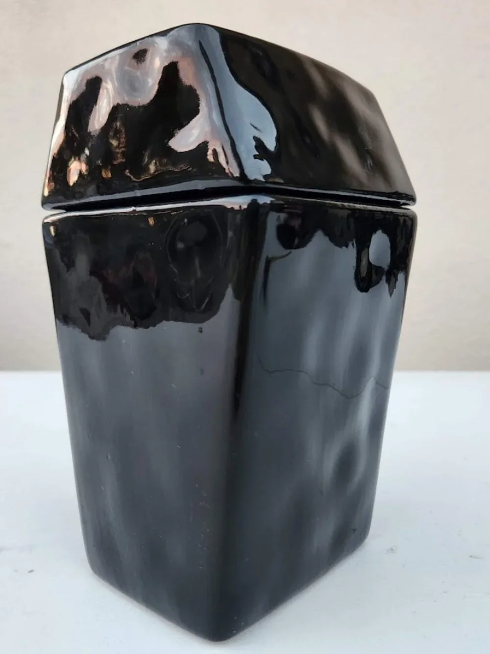 NEW Ceramic Coffin Jar Bathroom Decor Black Goth Skeleton Party Decorations Goth